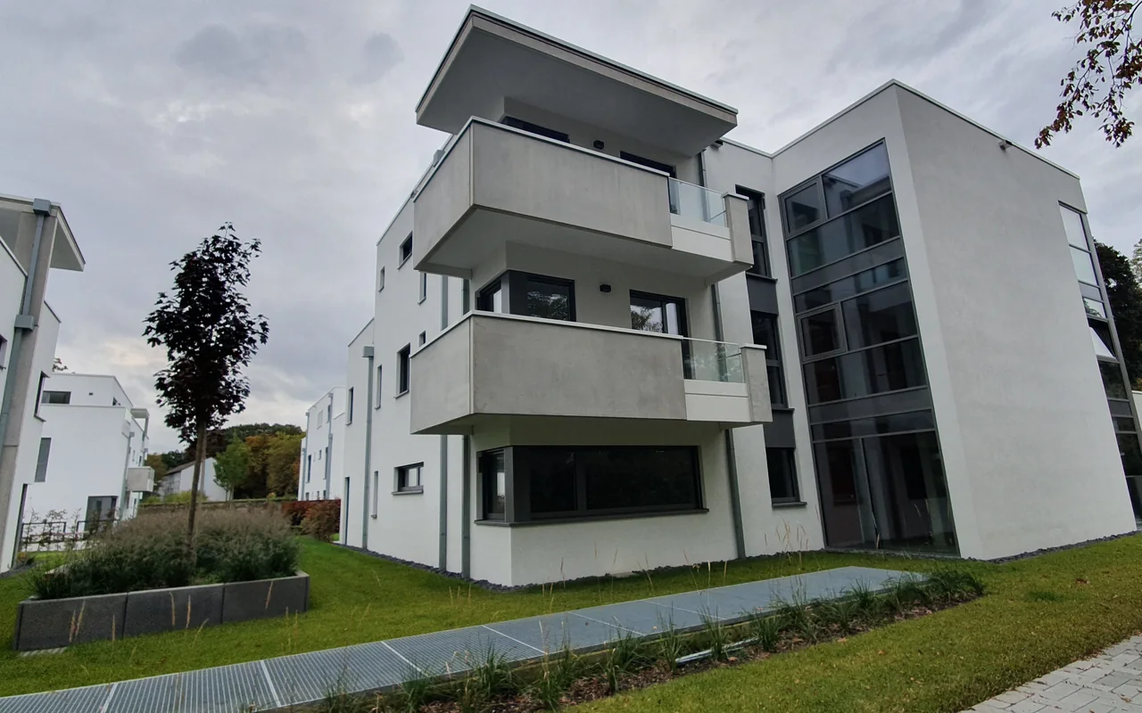 Moderner Wohnungsbau aus der Vogelperspektive