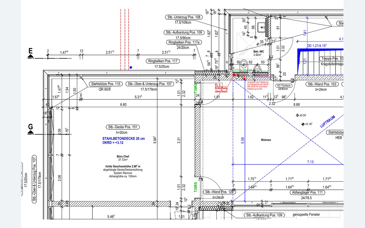 Detailausschnitt einer Grundrissplanung